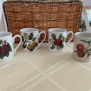 Four Portmeirion mugs in Pomona pattern
